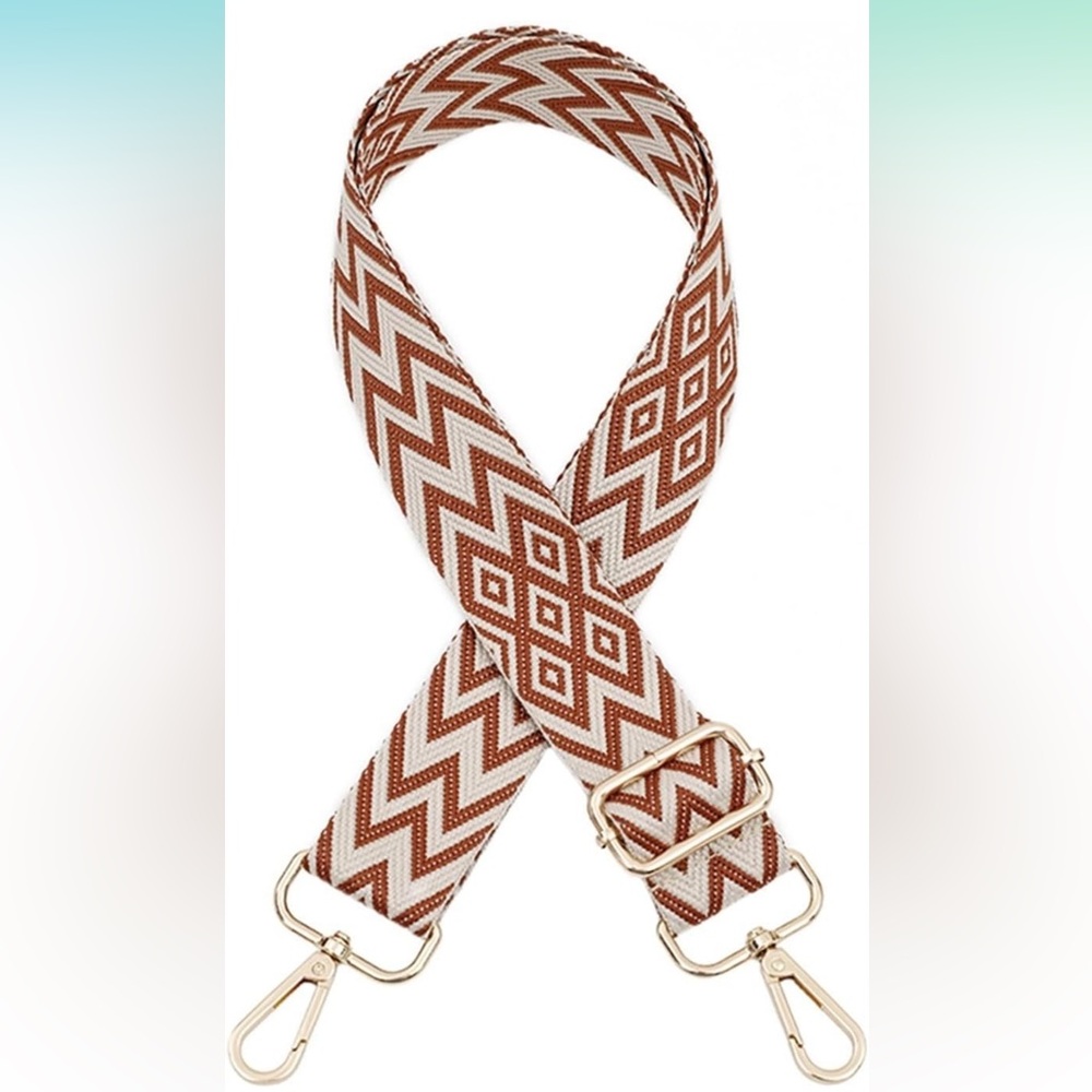 Purse Strap Replacement Crossbody, brown and cream